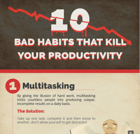 10 Bad Habits That Kill Your Productivity Infographic