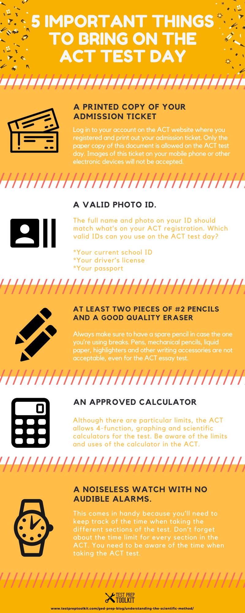 5 Important Things To Bring On The ACT Test Day Infographic