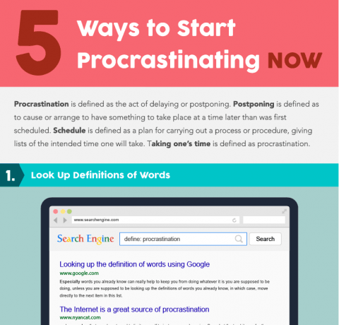 5 Ways to Procrastinating Now Infographic